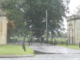 Oblique view of gates to Steathlam Castle October 2016